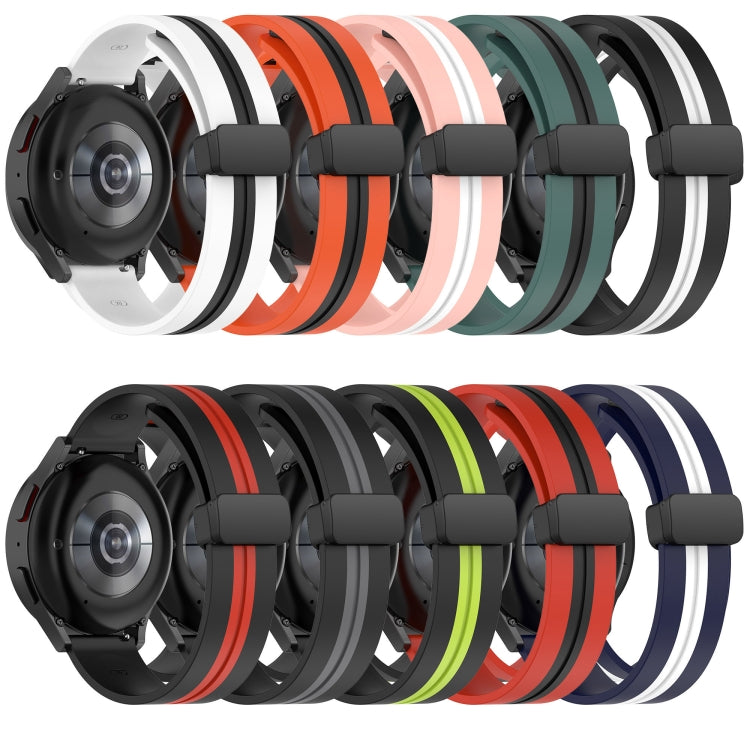 For Amazfit GTR 3 Pro 22mm Folding Magnetic Clasp Silicone Watch Band(Olive Green + Black) - Watch Bands by buy2fix | Online Shopping UK | buy2fix