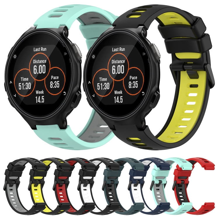 For Garmin Forerunner 735 / 735XT Two-Color Silicone Watch Band(Teal+Grey) - Watch Bands by buy2fix | Online Shopping UK | buy2fix