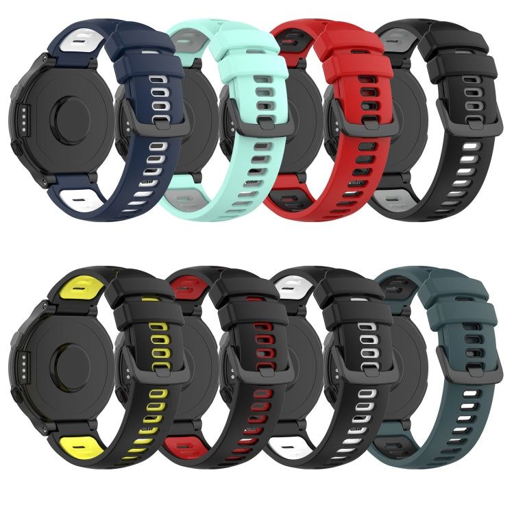 For Garmin Forerunner 735 / 735XT Two-Color Silicone Watch Band(Teal+Grey) - Watch Bands by buy2fix | Online Shopping UK | buy2fix