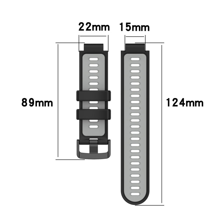 For Garmin Approach S20 Two-Color Silicone Watch Band(Black+Grey) by buy2fix