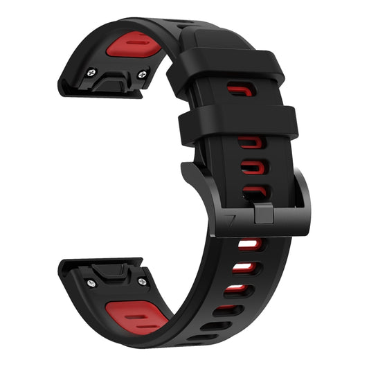 For Garmin Approach S62 22mm Two-Color Sports Silicone Watch Band(Black+Red) by buy2fix