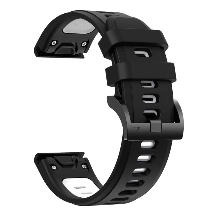 For Garmin Forerunner 955 22mm Two-Color Sports Silicone Watch Band(Black+White) - Watch Bands by buy2fix | Online Shopping UK | buy2fix