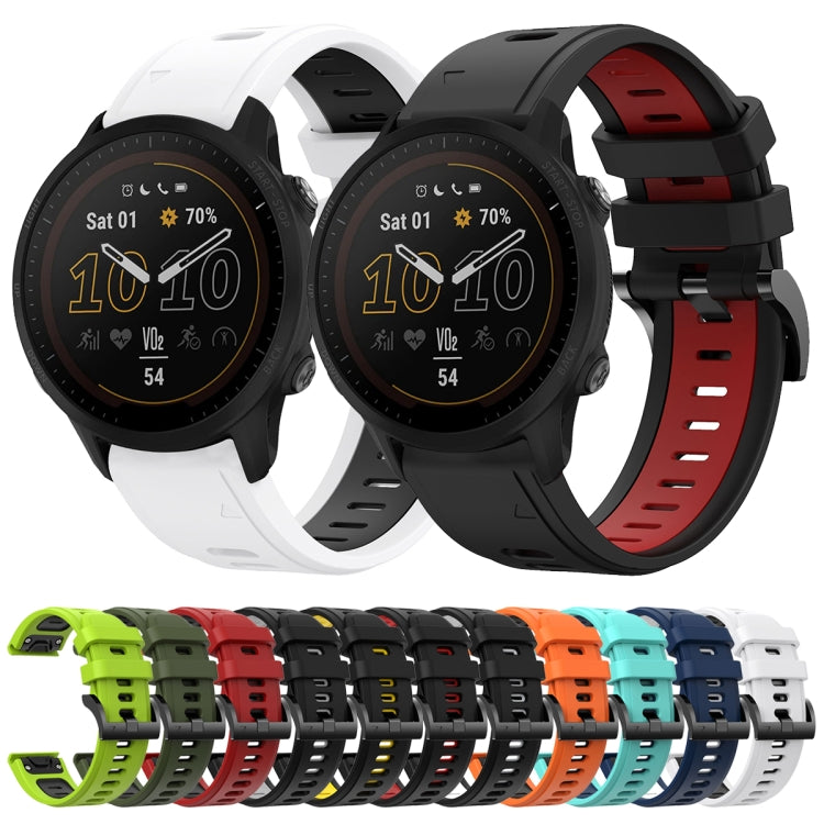 For Garmin Forerunner 955 22mm Two-Color Sports Silicone Watch Band(Mint Green + Blue) - Watch Bands by buy2fix | Online Shopping UK | buy2fix