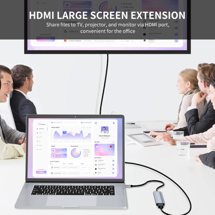 JUNSUNMAY 6 in 1 Type-C to 4K HDMI Docking Station Adapter USB-C PD Quick Charge Hub SD/TF Card Reader - USB HUB by JUNSUNMAY | Online Shopping UK | buy2fix
