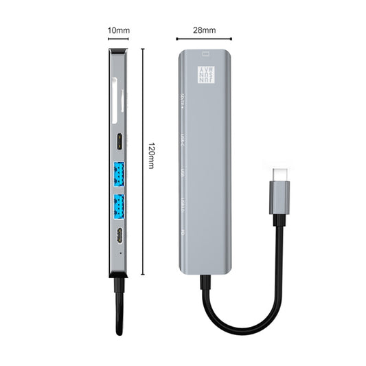 JUNSUNMAY 7 in 1 Type-C to 4K HDMI Docking Station Adapter PD Quick Charge Hub SD/TF Card Reader by JUNSUNMAY
