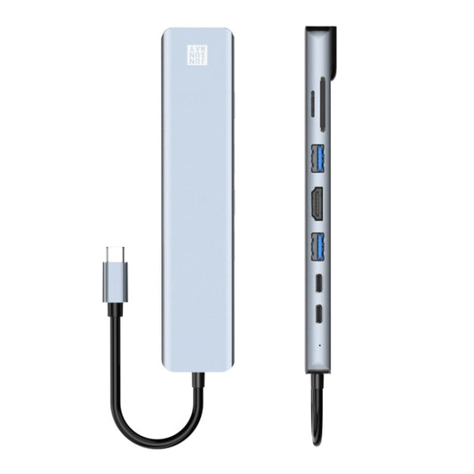 JUNSUNMAY 8 in 1 Type-C to 4K HDMI / Ethernet Docking Station Adapter PD Quick Charge Hub SD/TF Card Reader by JUNSUNMAY