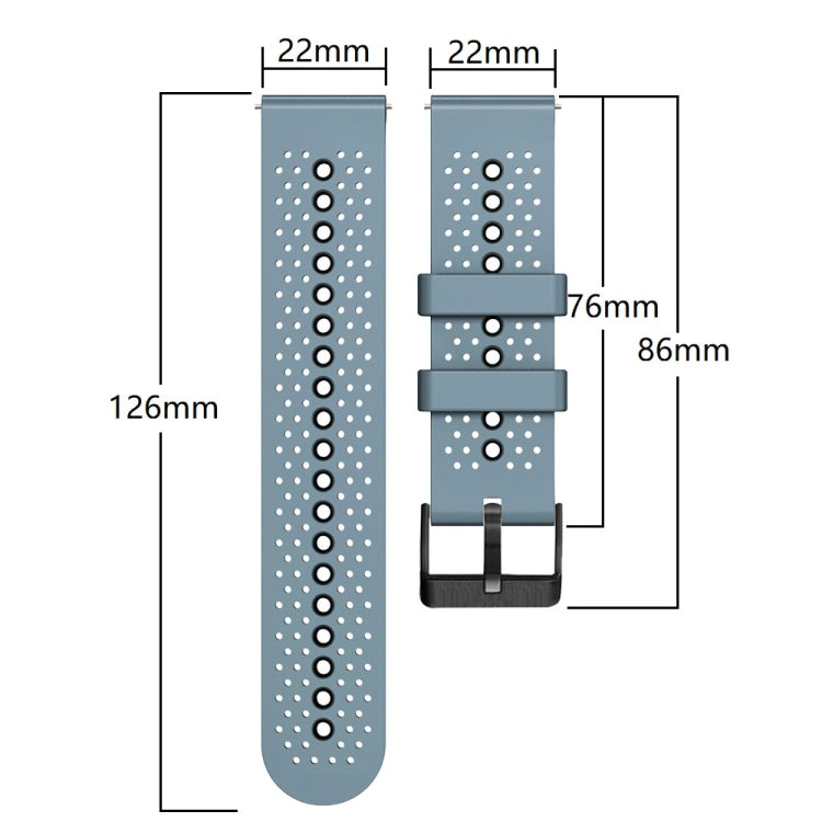For Huawei Watch GT3 Pro 46mm 22mm Perforated Two-Color Silicone Watch Band(Black+Grey) - Watch Bands by buy2fix | Online Shopping UK | buy2fix