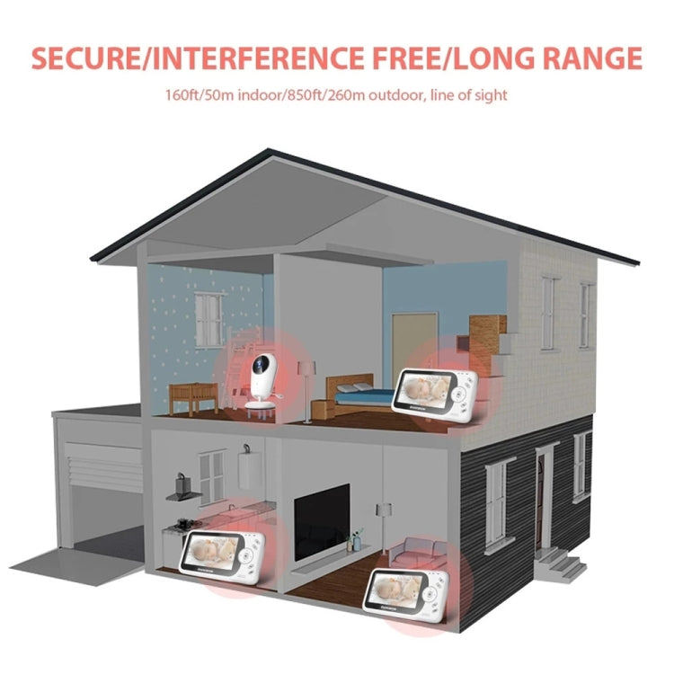 VB608 4.3 inch Wireless Video Baby Monitor IR LED Night Vision Intercom Surveillance Camera(UK Plug) - Baby Monitor by buy2fix | Online Shopping UK | buy2fix