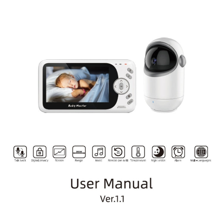 VB801 4.3 inch Night Vision Camera Baby Monitor, Wireless Intercom Audio Video Camera, Temperature Detection(AU Plug) - Baby Monitor by buy2fix | Online Shopping UK | buy2fix