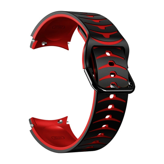 For Samsung Galaxy Watch 5 Pro 45mm Curved Texture Silicone Watch Band(Black+Red) by buy2fix