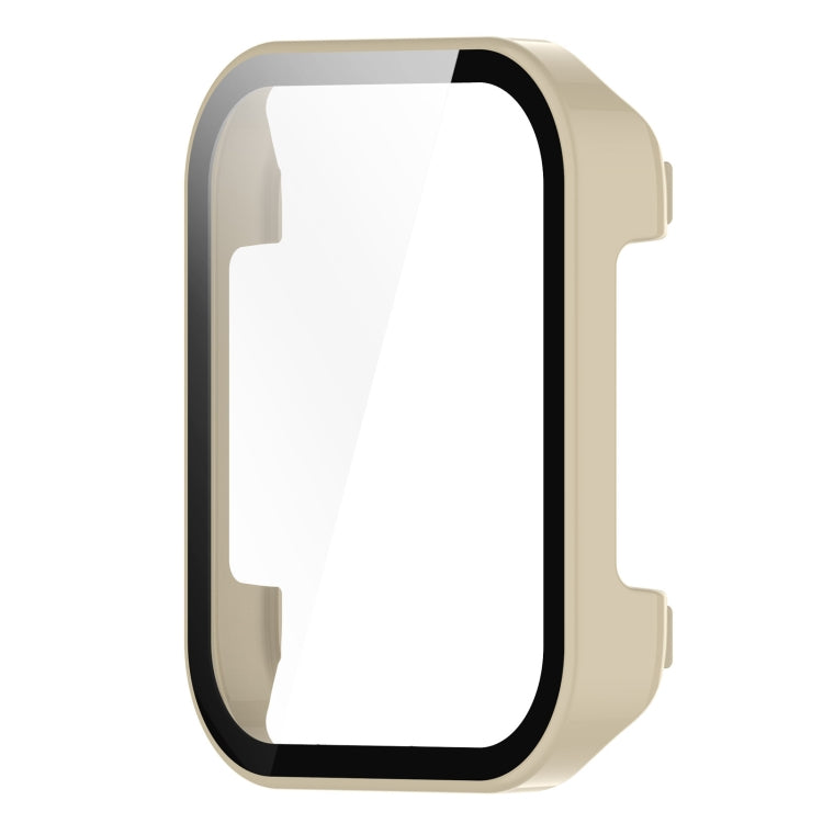 For Realme Watch 3 Pro PC+ Toughened Film Integrated Protective Case(Ivory) - Watch Case by buy2fix | Online Shopping UK | buy2fix