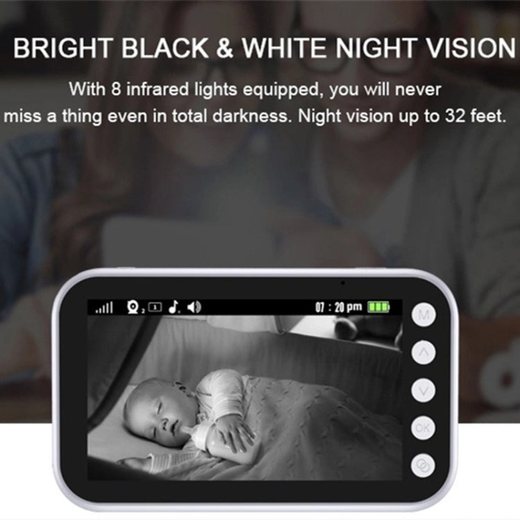 ABM100 4.3 inch Wireless Video Color Night Vision Baby Monitor 360-Degree Security Camera(UK Plug) - Baby Monitor by buy2fix | Online Shopping UK | buy2fix