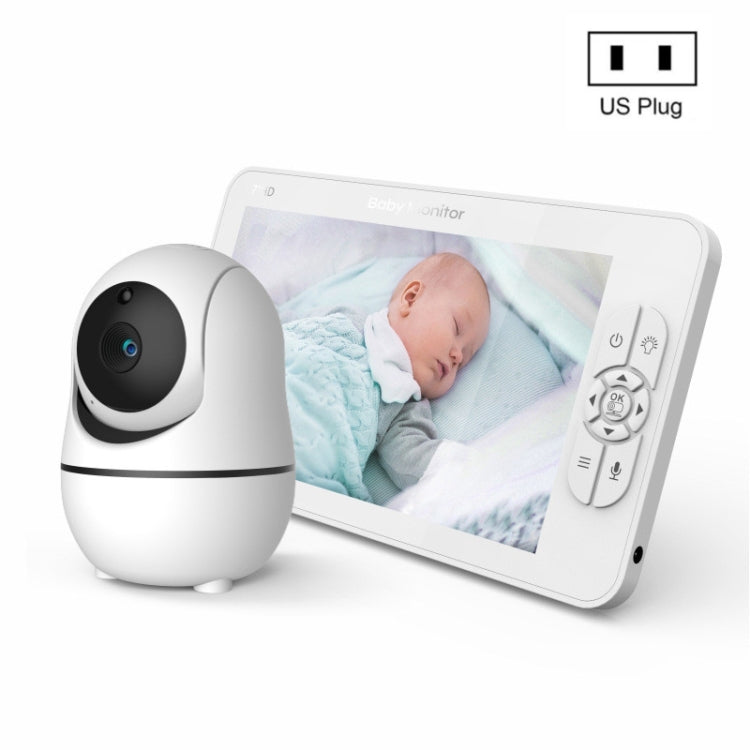 SM70PTZ 7 inch Screen 2.4GHz Wireless Digital Baby Monitor, Auto Night Vision / Two-way Voice Intercom(UK Plug) by buy2fix