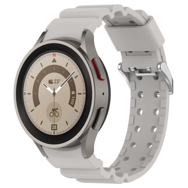 For Samsung Galaxy Watch5 Pro 45mm Armor Pure Color Silicone Watch Band(Grey) - Watch Bands by buy2fix | Online Shopping UK | buy2fix