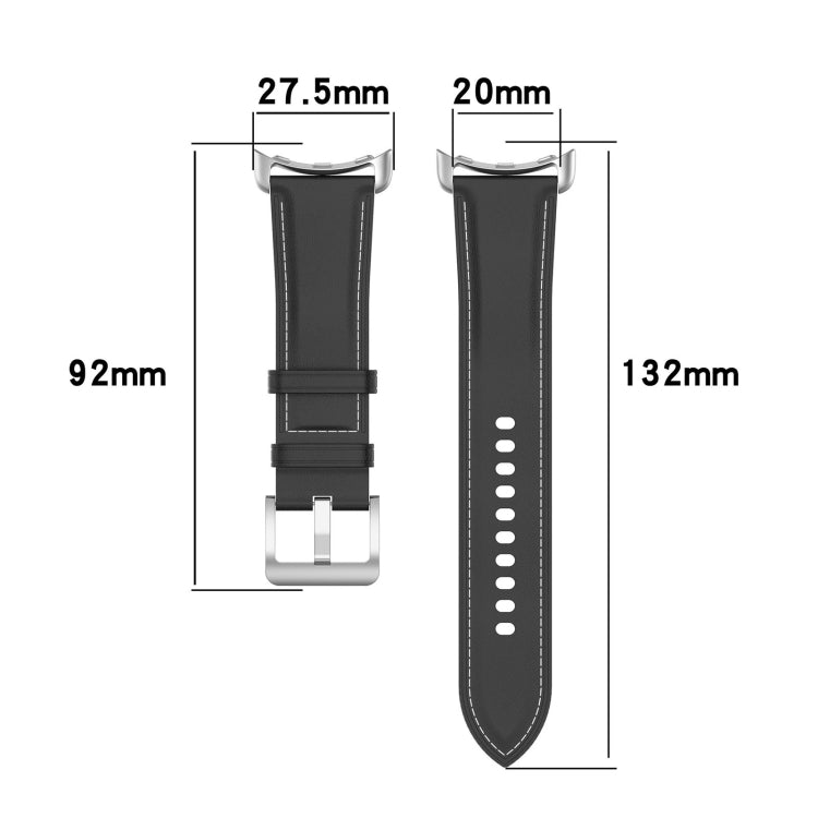 For Google Pixel Watch Leather Embossed Sewing Watch Band(Dark Brown) - Watch Bands by buy2fix | Online Shopping UK | buy2fix