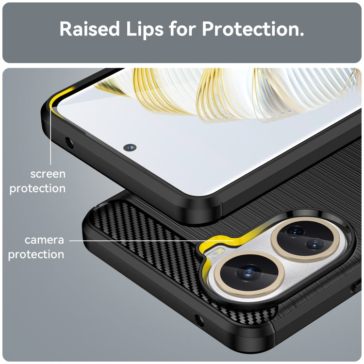 For Huawei Nova 10 SE 4G Brushed Texture Carbon Fiber TPU Phone Case(Black) by buy2fix