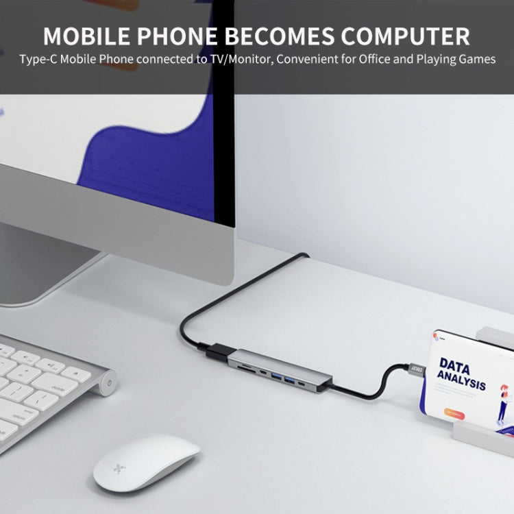 ENKAY Hat-Prince 7 in 1 Type-C to 4K HDMI Docking Station Adapter PD Quick Charge Hub by ENKAY