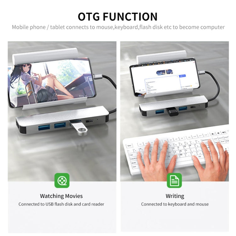 ENKAY Hat-Prince 5 in 1 Type-C Hub 4K HDMI Converter Docking Station USB 3.0 Adapter by ENKAY