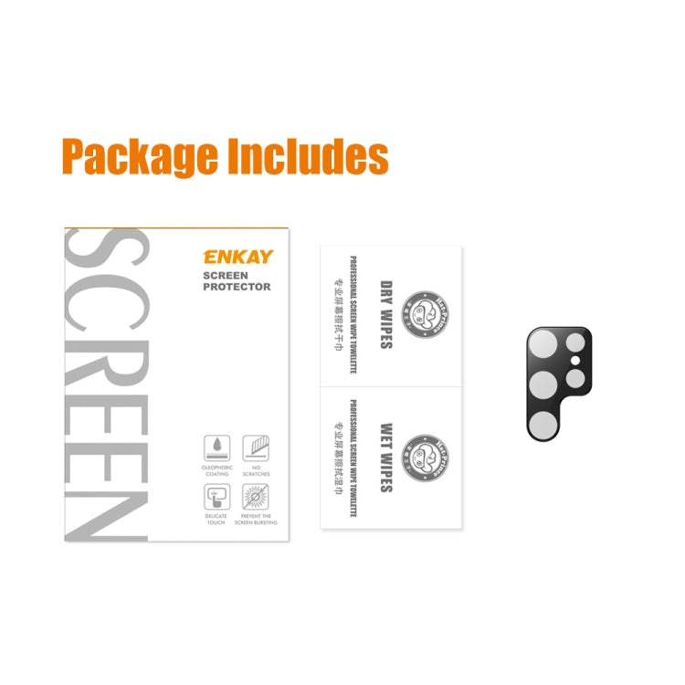 1pc For Samsung Galaxy S23 Ultra 5G ENKAY 9H Rear Camera Lens Tempered Glass Film(Black) - Galaxy S23 Ultra 5G Tempered Glass by ENKAY | Online Shopping UK | buy2fix