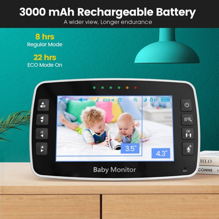 SM43A 4.3inch Color Display Night Vision Smart Zoom Baby Monitor Camera(US Plug) - Baby Monitor by buy2fix | Online Shopping UK | buy2fix
