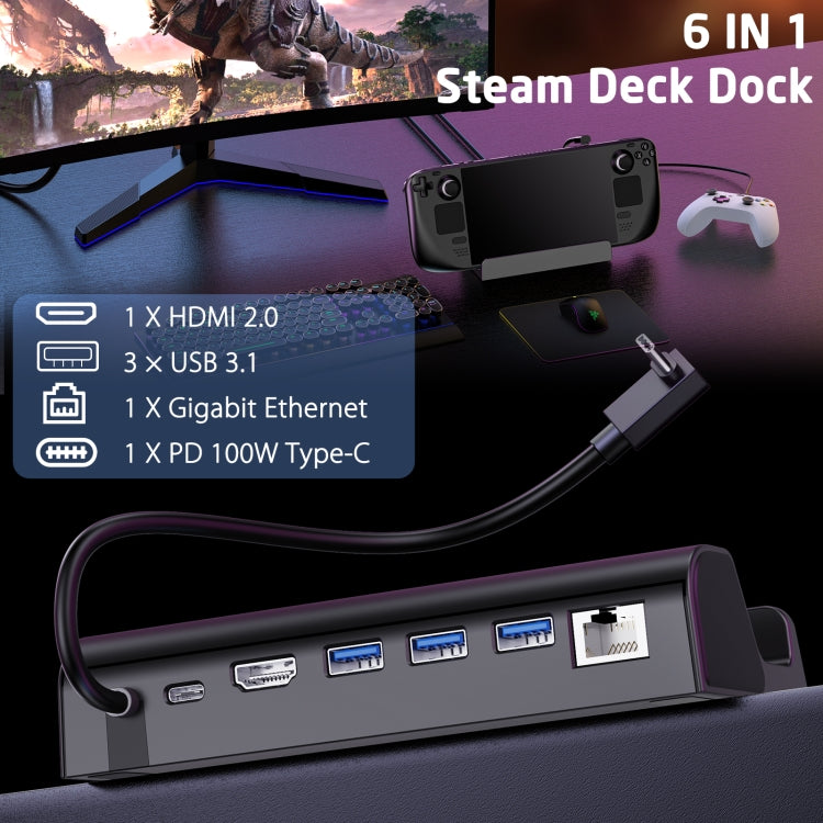 For Steam Deck Expansion Dock Charging Dock Charging Dock HDMI Gigabit Network Port Converter by buy2fix