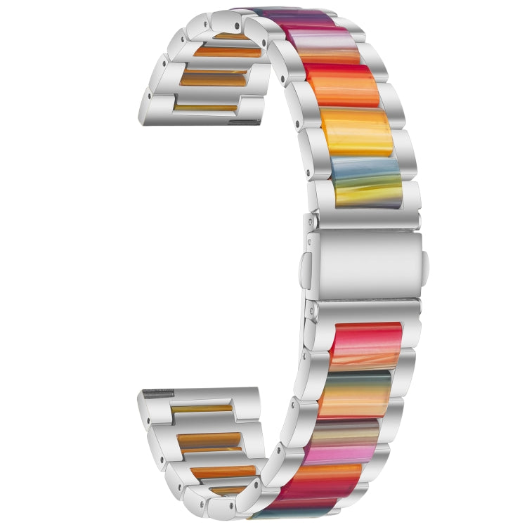 For Galaxy Watch 5 40 / 44mm Interbead Resin Metal Watch Band(Silver Rainbow) - Watch Bands by buy2fix | Online Shopping UK | buy2fix