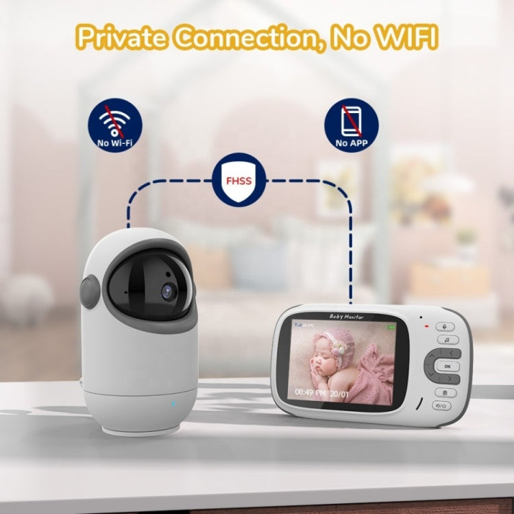 VB802 3.2 inch Baby Monitor Wireless Digital Video Rotating Camera(US Plug) - Baby Monitor by buy2fix | Online Shopping UK | buy2fix