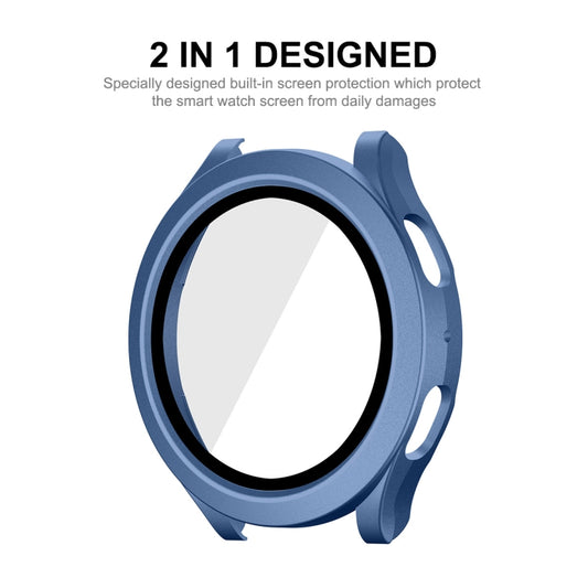 For Samsung Galaxy Watch4/5 44mm ENKAY Hat-Prince Waterproof Full Coverage PC Frame + 9H Tempered Glass Case(White) by ENKAY