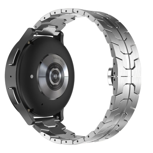 For Samsung Galaxy watch3 45mm Armor Stainless Steel Metal Watch Band(Silver) by buy2fix