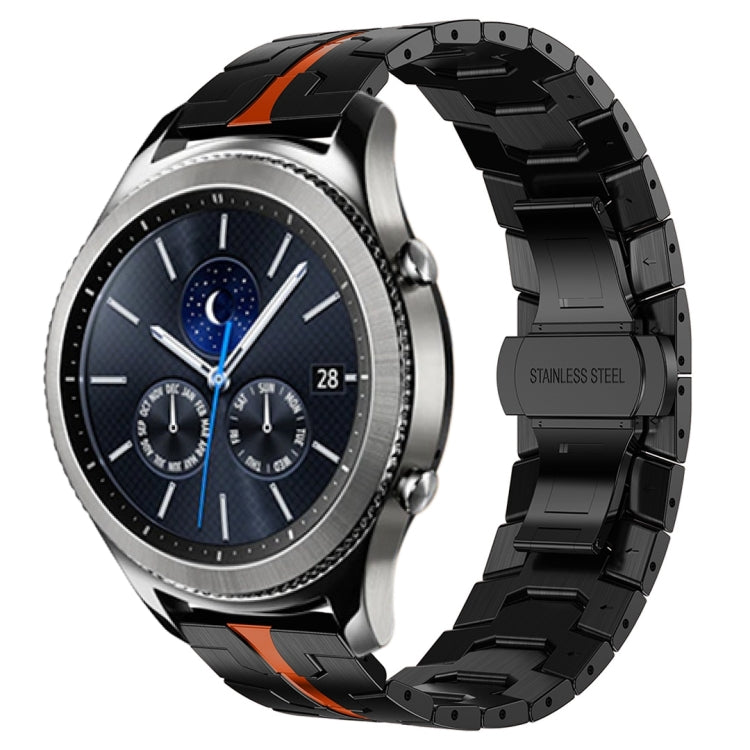 For Samsung Gear S3 Classic Armor Stainless Steel Metal Watch Band(Black+Red) - Watch Bands by buy2fix | Online Shopping UK | buy2fix