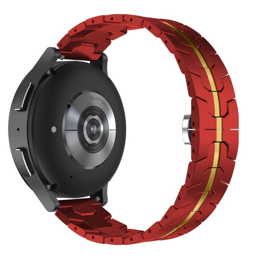 For Samsung Gear S3 Classic Armor Stainless Steel Metal Watch Band(Red+Gold) by buy2fix