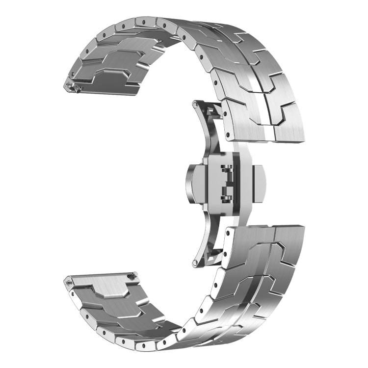 For Samsung Galaxy Gear Sport Armor Stainless Steel Metal Watch Band(Silver) - Watch Bands by buy2fix | Online Shopping UK | buy2fix
