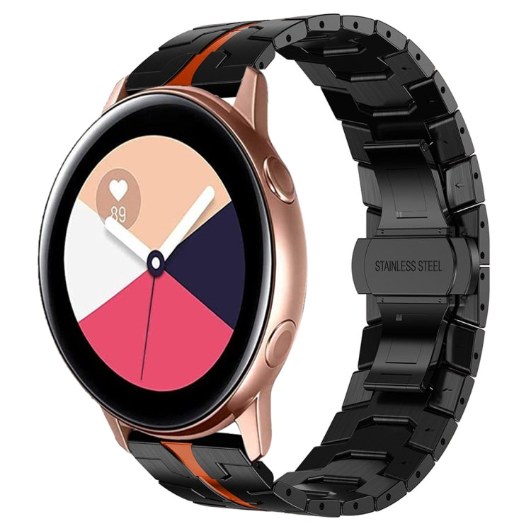 For Samsung Galaxy Watch Active Armor Stainless Steel Metal Watch Band(Black+Red) - Watch Bands by buy2fix | Online Shopping UK | buy2fix