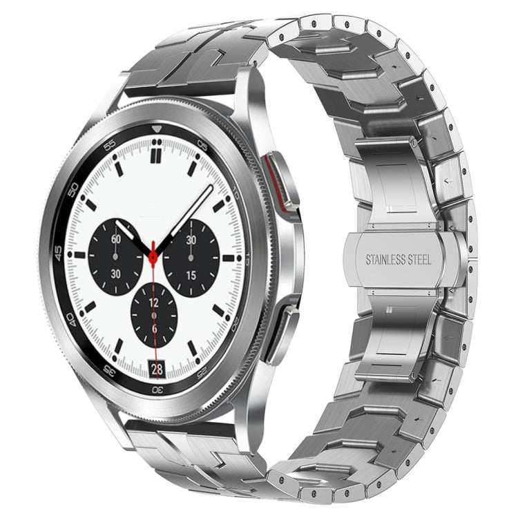 For Samsung Galaxy Watch4 / Watch4 Classic Armor Stainless Steel Metal Watch Band(Silver) - Watch Bands by buy2fix | Online Shopping UK | buy2fix