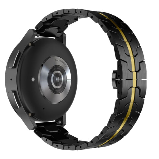 For Samsung Galaxy Watch4 / Watch4 Classic Armor Stainless Steel Metal Watch Band(Black+Gold) by buy2fix