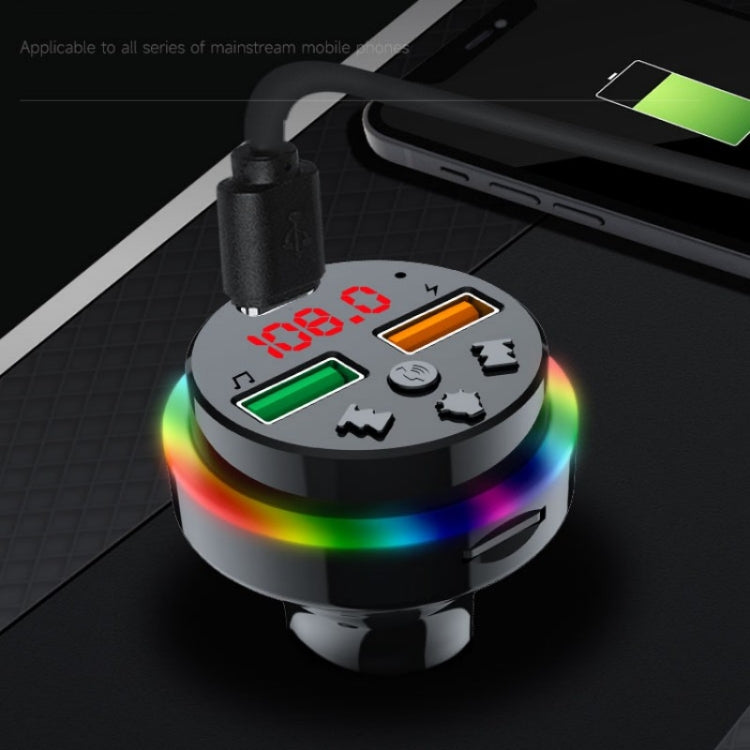 PDF15 FM Transmitter Bluetooth 5.0 Handsfree Car Kit Audio MP3 Player - Bluetooth Car Kits by buy2fix | Online Shopping UK | buy2fix