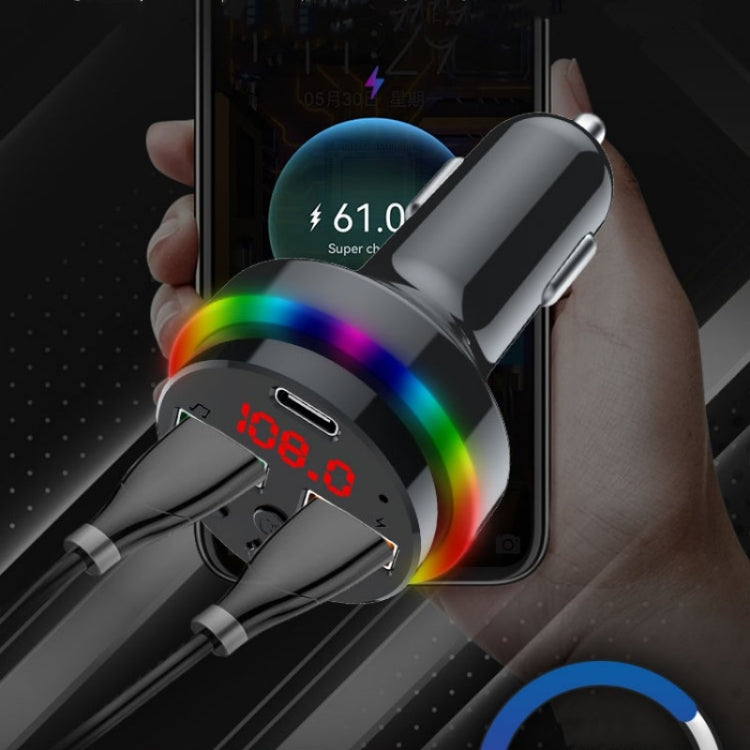 PDF15 FM Transmitter Bluetooth 5.0 Handsfree Car Kit Audio MP3 Player - Bluetooth Car Kits by buy2fix | Online Shopping UK | buy2fix