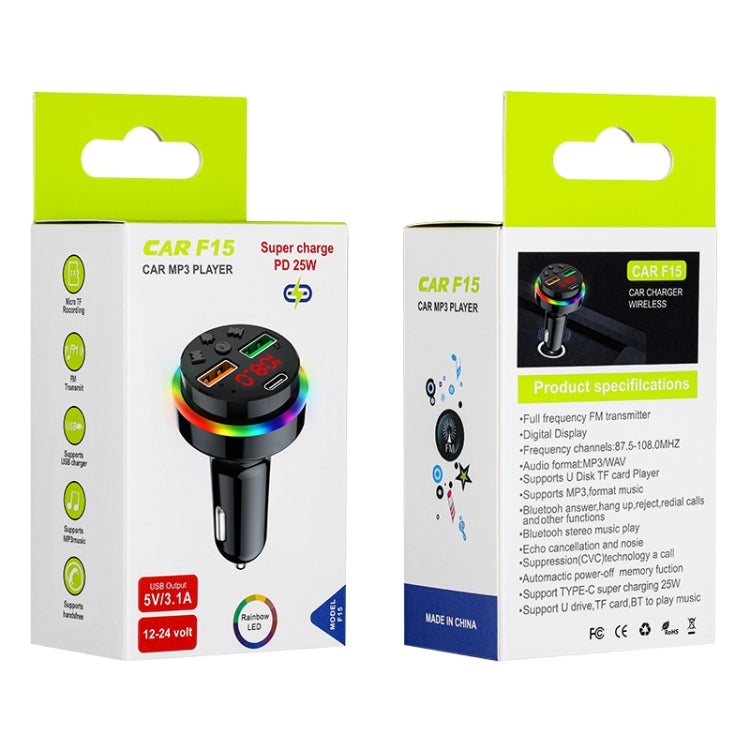 PDF15 FM Transmitter Bluetooth 5.0 Handsfree Car Kit Audio MP3 Player - Bluetooth Car Kits by buy2fix | Online Shopping UK | buy2fix