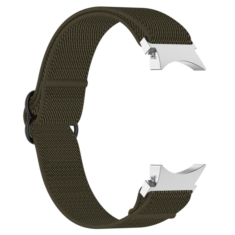 For Samsung Galaxy Watch 5 44mm Nylon Stretch Black Buckle Watch Band(Green) - Watch Bands by buy2fix | Online Shopping UK | buy2fix