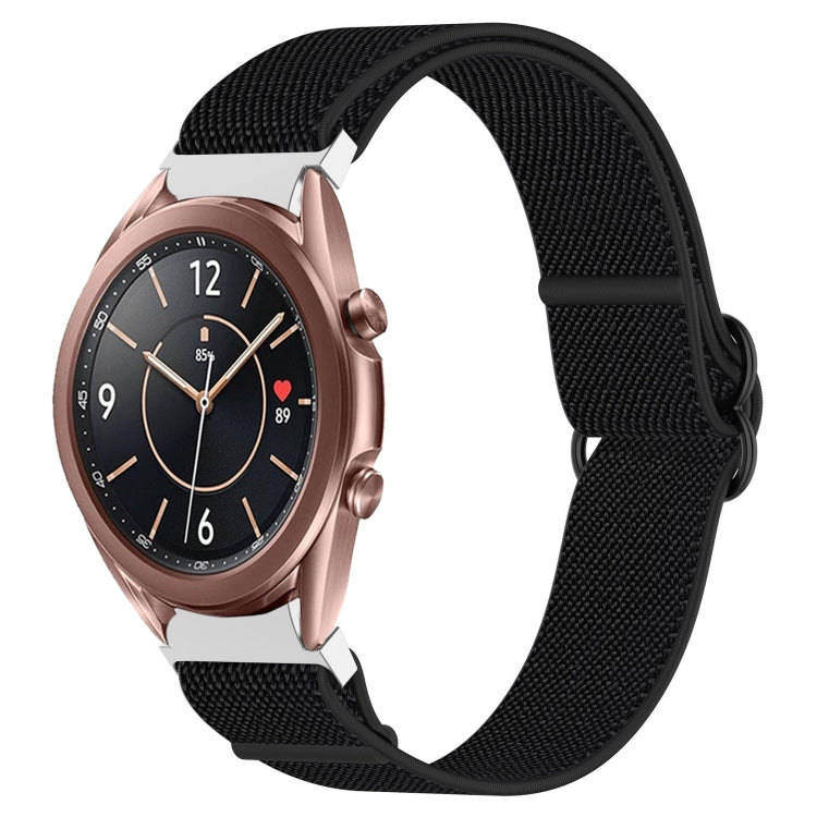 For Samsung Galaxy Watch 3 41mm Nylon Stretch Black Buckle Watch Band(Black) - Watch Bands by buy2fix | Online Shopping UK | buy2fix