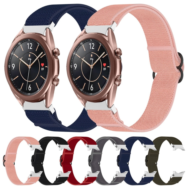 For Samsung Galaxy Watch 3 41mm Nylon Stretch Black Buckle Watch Band(Black) - Watch Bands by buy2fix | Online Shopping UK | buy2fix
