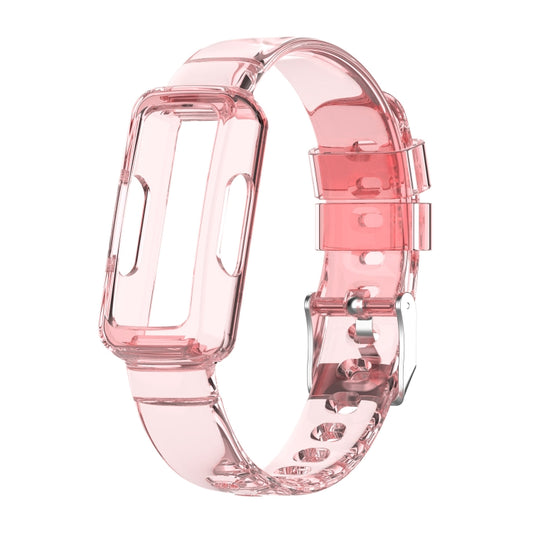 For Fitbit Inspire 3 TPU Integrated Watch Band(Transparent Pink) by buy2fix