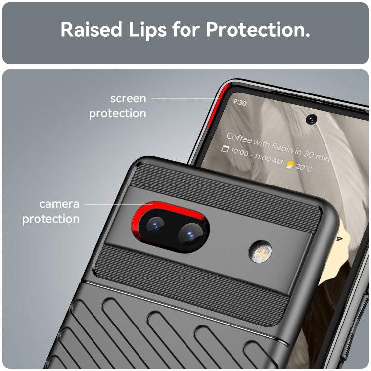 For Google Pixel 7A Thunderbolt Shockproof TPU Phone Case(Black) by buy2fix