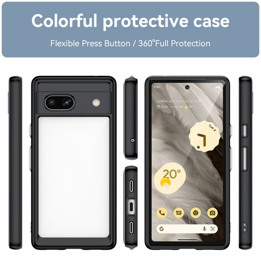 For Google Pixel 7a Colorful Series Acrylic + TPU Phone Case(Black) by buy2fix