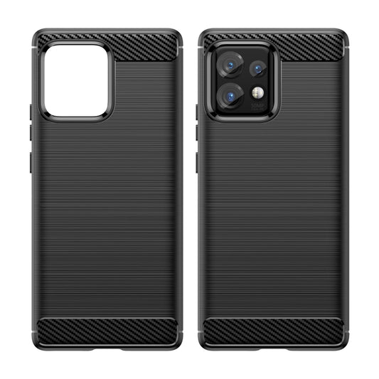 For Motorola Moto Edge+ 2023 Brushed Texture Carbon Fiber TPU Phone Case(Black) by buy2fix