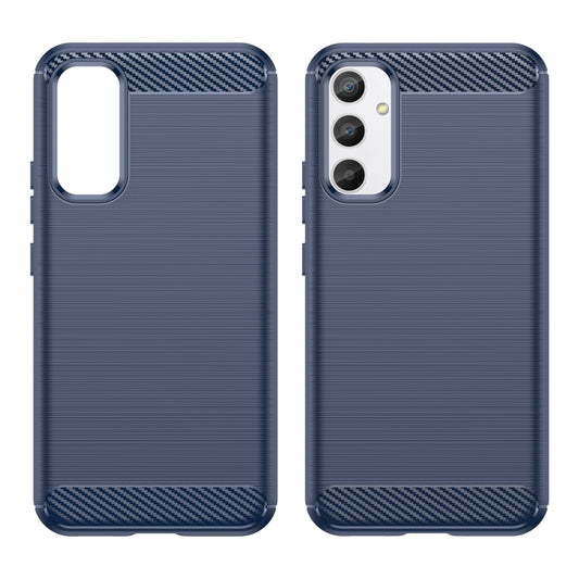 For Samsung Galaxy A34 5G Brushed Texture Carbon Fiber TPU Phone Case(Blue) by buy2fix