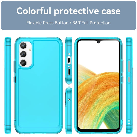 For Samsung Galaxy A34 5G Candy Series TPU Phone Case(Transparent Blue) by buy2fix