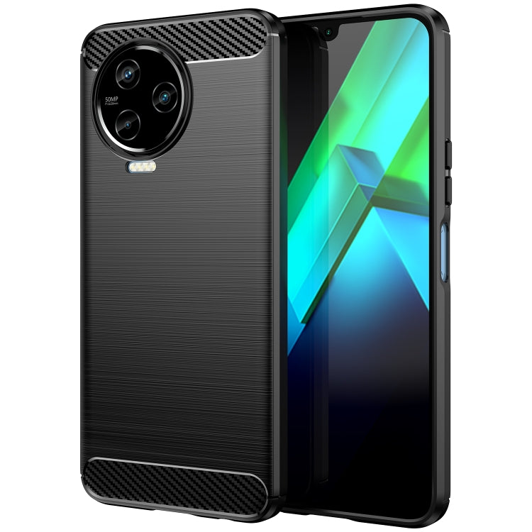 For Infinix Note 12 2023 Brushed Texture Carbon Fiber TPU Phone Case(Black) - Infinix Cases by buy2fix | Online Shopping UK | buy2fix