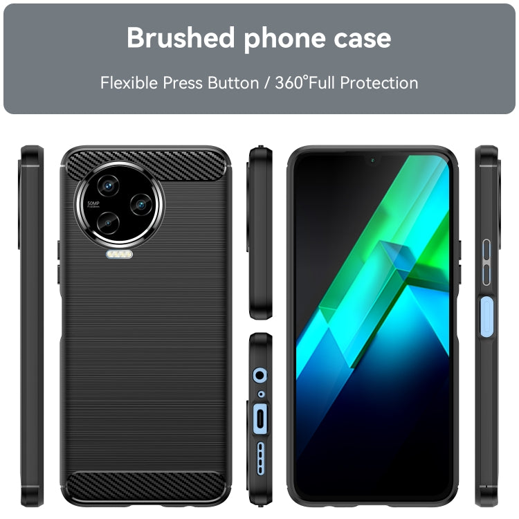 For Infinix Note 12 2023 Brushed Texture Carbon Fiber TPU Phone Case(Black) - Infinix Cases by buy2fix | Online Shopping UK | buy2fix