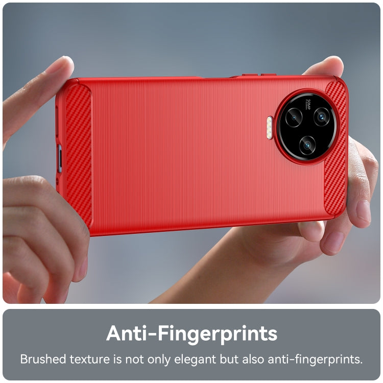 For Infinix Note 12 2023 Brushed Texture Carbon Fiber TPU Phone Case(Red) by buy2fix